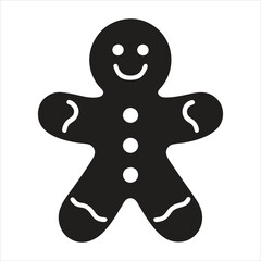 Christmas Gingerbread Cookie Silhouette Vector Design for Festive Decorations