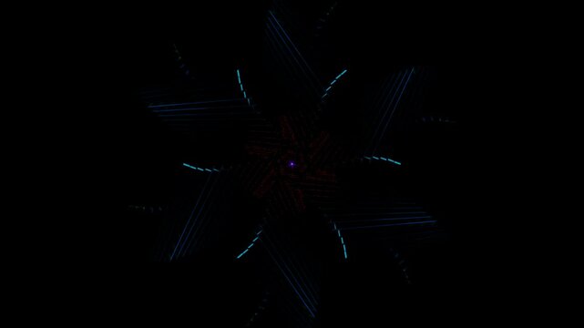 Dynamic Rotating Geometric Patterns With Neon Light Effects