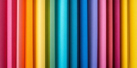 Isolated colorful paper arranged in a rainbow color spectrum, showcasing a vibrant display of assorted hues. This isolated colorful paper creates a striking visual of rainbow color variations.