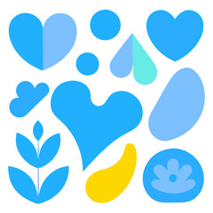 set of vector hearts