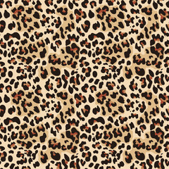  seamless leopard print, trendy seamless design with spots, vector illustration, chic pattern © Sanvel