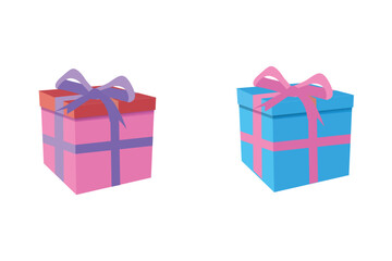 two gift box set with ribbon for  black Friday, valentines, Christmas, mother's day and birth day present  surprise box 