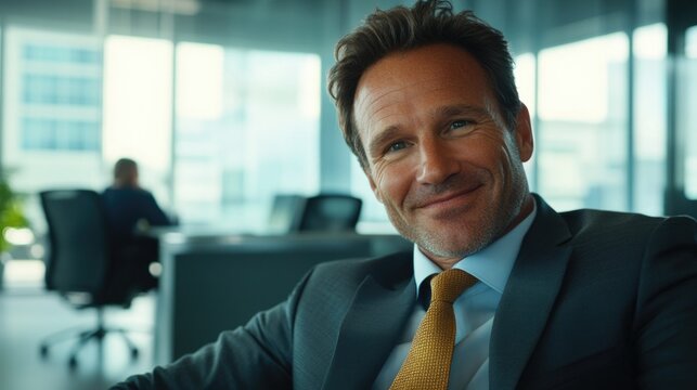 Businessman in Corporate Office Environment