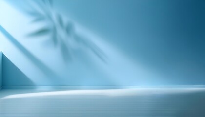 Soft blue room with gentle shadows and light.