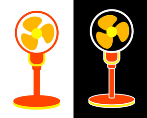 Illustration of electric fan provides a refreshing breeze, effectively cooling down heat during hot days. Its adjustable speed settings and oscillation features enhance comfort, for summer appliance