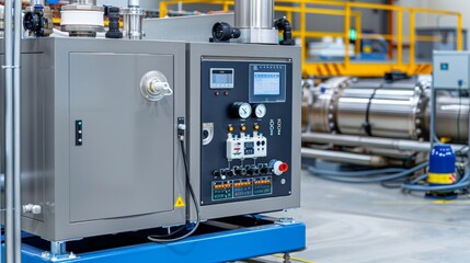 Gas leak detection sensor in a mechanical room, with clear visibility of the control panel.