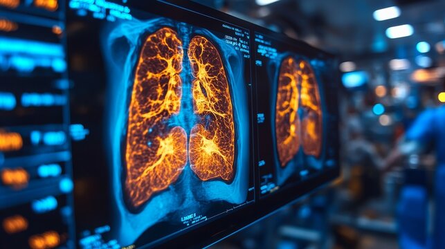 AI technology analyzes lung symptoms in advanced medical imaging environment