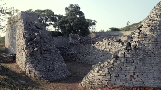 Ruins of the Great Zimbabwe city in the south-eastern hills of the modern country of Zimbabwe