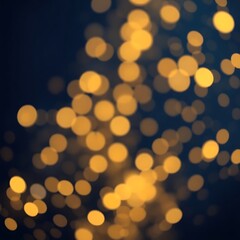 Obraz premium A shimmering background of golden bokeh lights, creating a warm and inviting atmosphere with soft, blurred illumination.