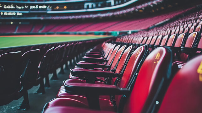 Empty stadium seats, a silent testament to the absence of fans, symbolizing the void left by the lack of human connection and shared experiences in the face of challenges.