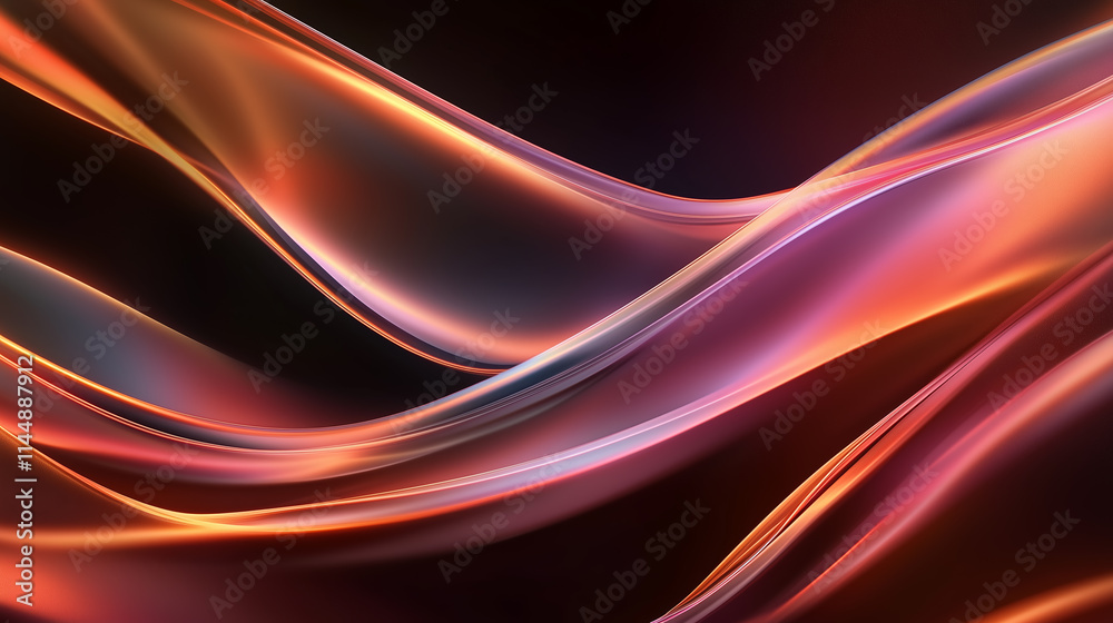 Poster colorful wave patterns create a dynamic and vibrant visual experience in abstract art form