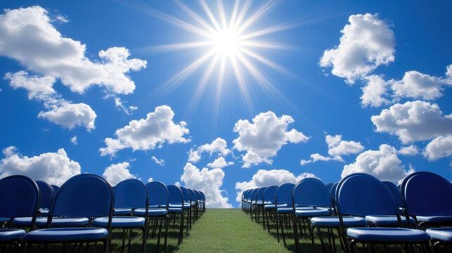 Empty stadium seats, a silent testament to the absence of fans, symbolizing the void left by the lack of human connection and shared experiences in the face of challenges.