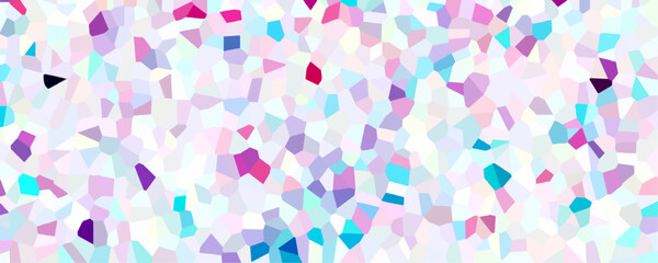 Colorful seamless mosaic stone granite blocks wall texture background abstract design. Quartz glass natural fragment. with crack floor light design.  Voronoi diagram multicolor broken stained art.