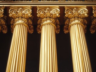 Fototapeta premium Gold column building