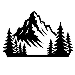 Obraz premium Clean black and white vector silhouette of santa on white background