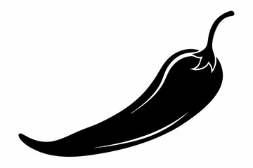chili pepper line art silhouette vector illustration
