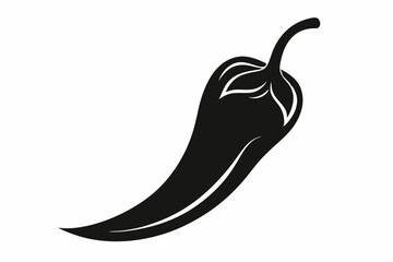 chili pepper line art silhouette vector illustration