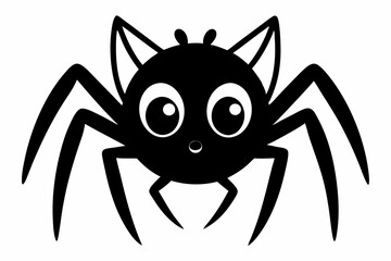 cute spider line art silhouette vector illustration