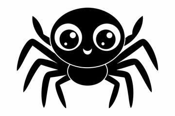 cute spider line art silhouette vector illustration