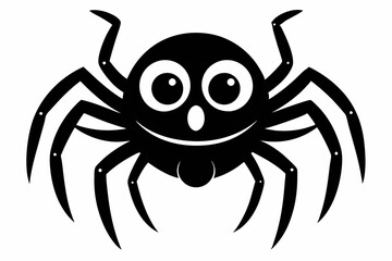 cute spider line art silhouette vector illustration