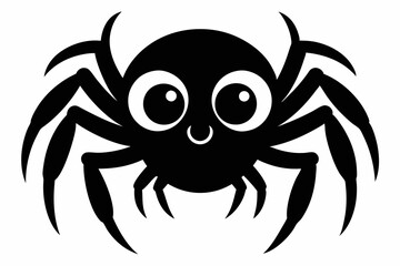 cute spider line art silhouette vector illustration