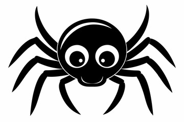 cute spider line art silhouette vector illustration