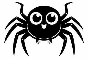 cute spider line art silhouette vector illustration