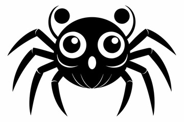 cute spider line art silhouette vector illustration