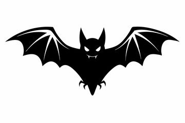 Halloween bat line art silhouette vector illustration