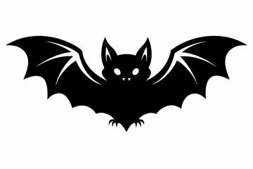 Halloween bat line art silhouette vector illustration