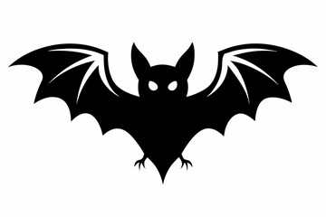 Halloween bat line art silhouette vector illustration