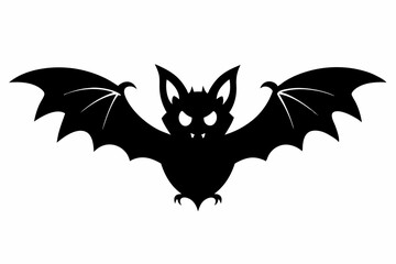 Halloween bat line art silhouette vector illustration