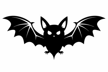Halloween bat line art silhouette vector illustration