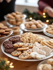 Festive Family Cookie Celebration in Warm Kitchen Setting