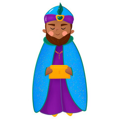 Three Kings Baltasar Royal King Illustration 
