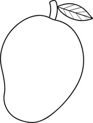 Vector illustration of a mango in full shape with outline