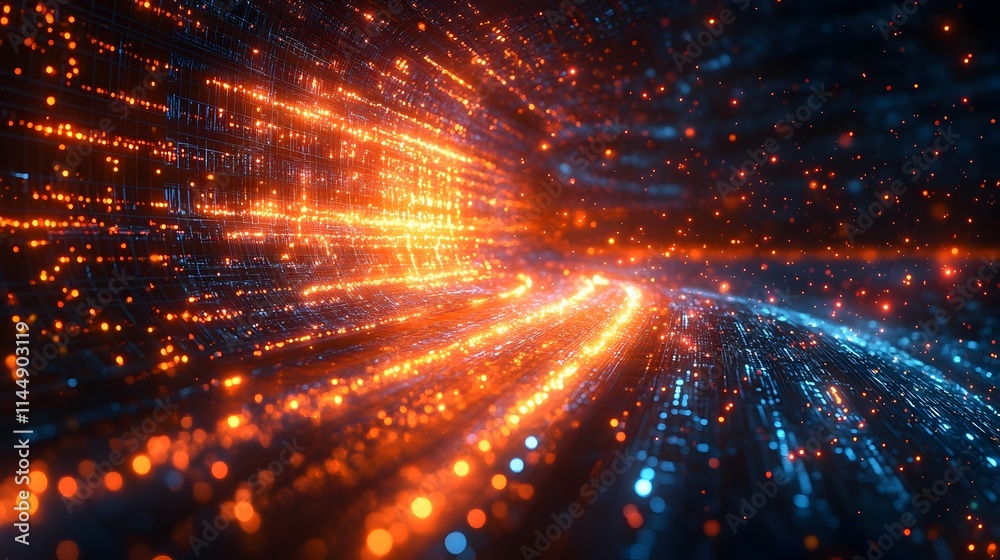 Poster futuristic and abstract digital background ideal for showcasing technological neural networks ai alg