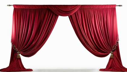 red velvet curtain with clipping path