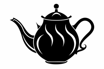 teapot line art silhouette vector illustration