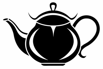 teapot line art silhouette vector illustration