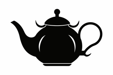 teapot line art silhouette vector illustration