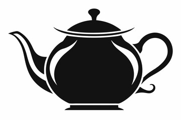 teapot line art silhouette vector illustration