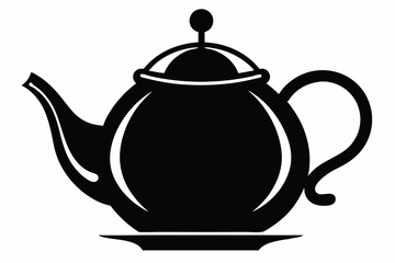 teapot line art silhouette vector illustration