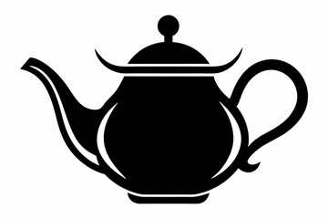 teapot line art silhouette vector illustration