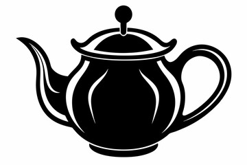 teapot line art silhouette vector illustration