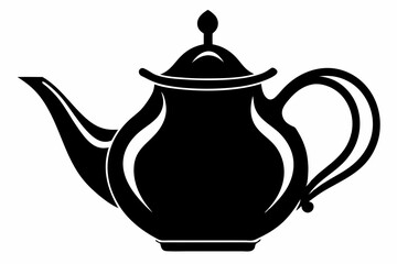 teapot line art silhouette vector illustration