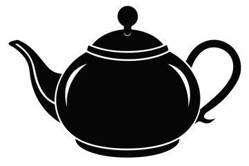 teapot line art silhouette vector illustration