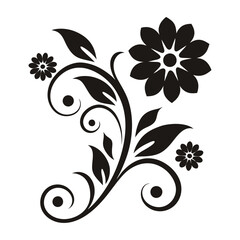 Black ornate floral patterns, symmetrical design, scrollwork motifs, elegant curls and swirls, Victorian-inspired elements, monochrome artwork, grey background, decorative flourishes, stencil-like 