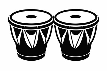  bongo drums line art silhouette vector illustration