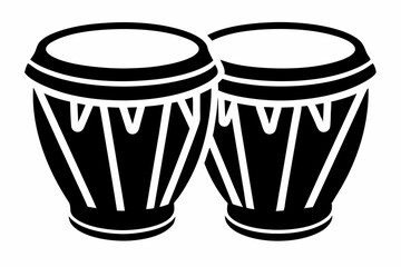  bongo drums line art silhouette vector illustration